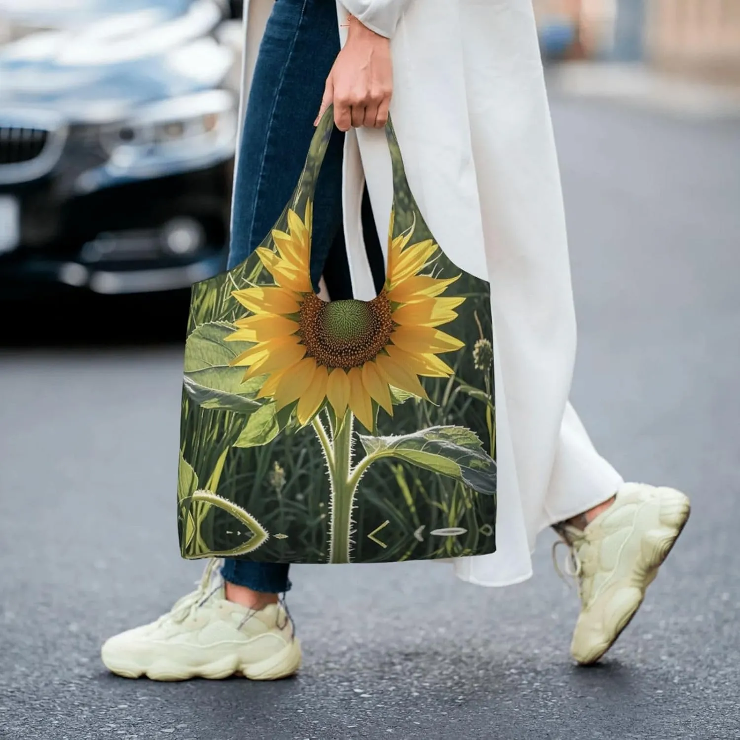 Canvas Tote Bag Lightweight Reusable Grocery Shopping Bag Wild Animals Tiger Handbag for Women Men