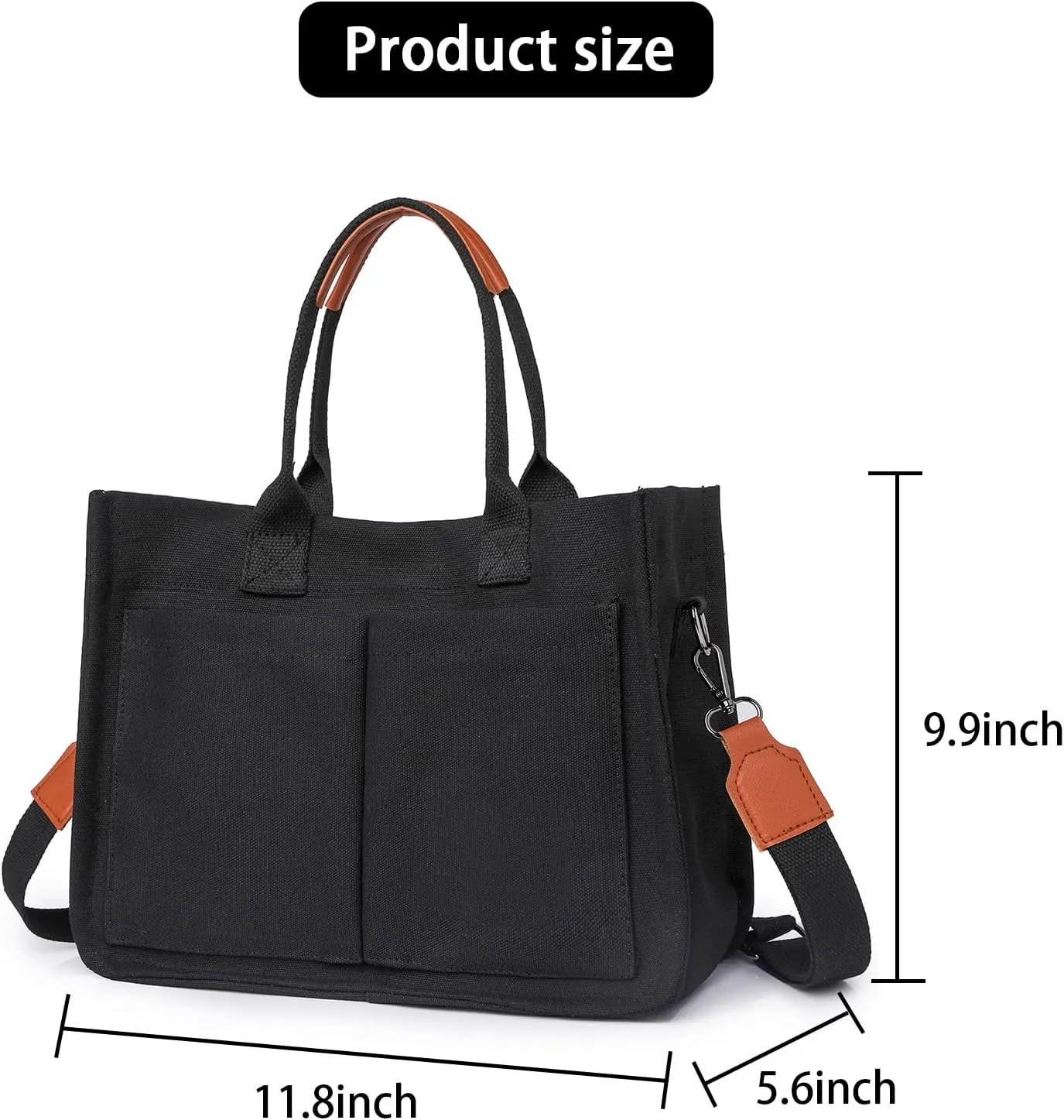 Canvas Tote for Women - Beach & Travel, Laptop Shoulder Bag - Cute Teacher Purse
