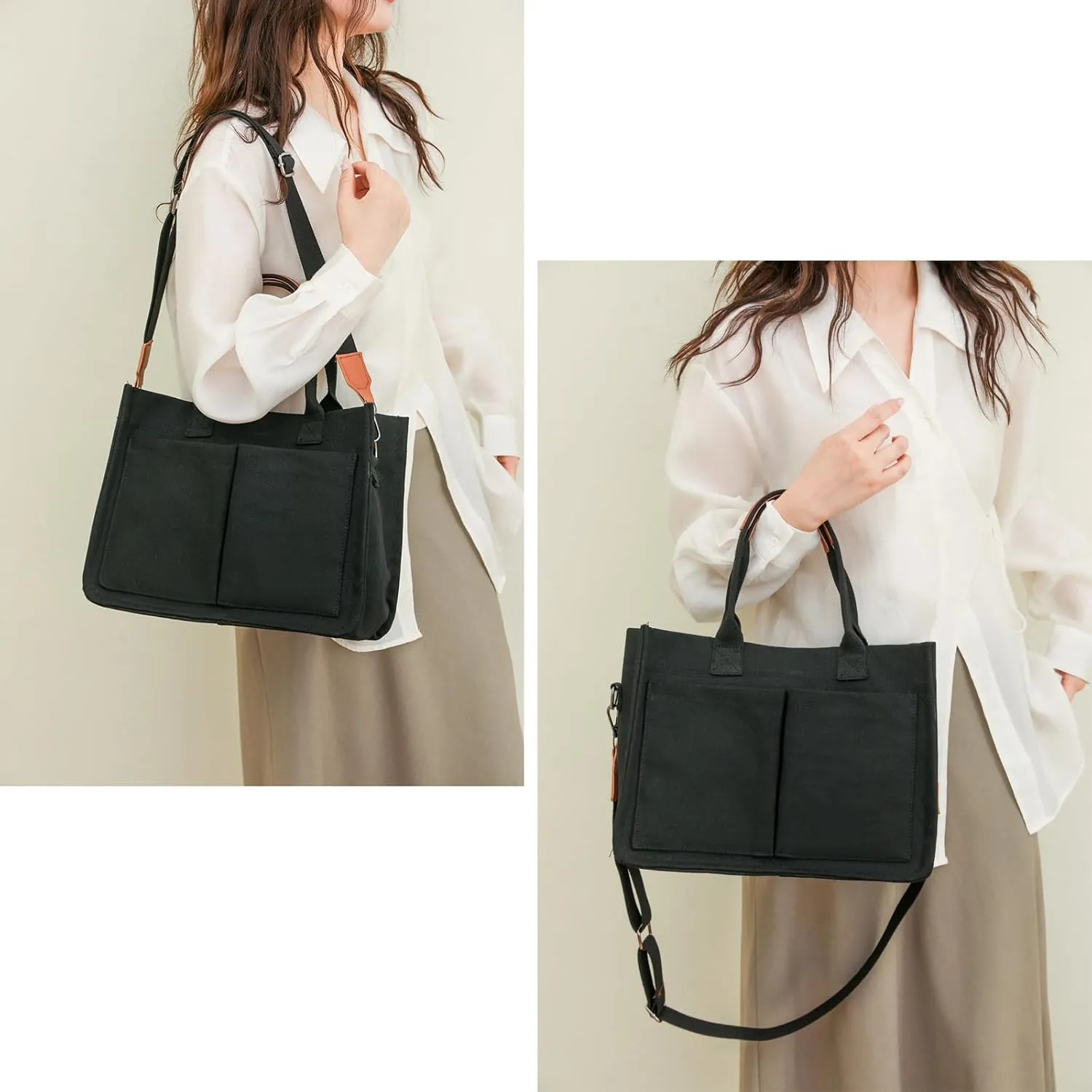 Canvas Tote for Women - Beach & Travel, Laptop Shoulder Bag - Cute Teacher Purse