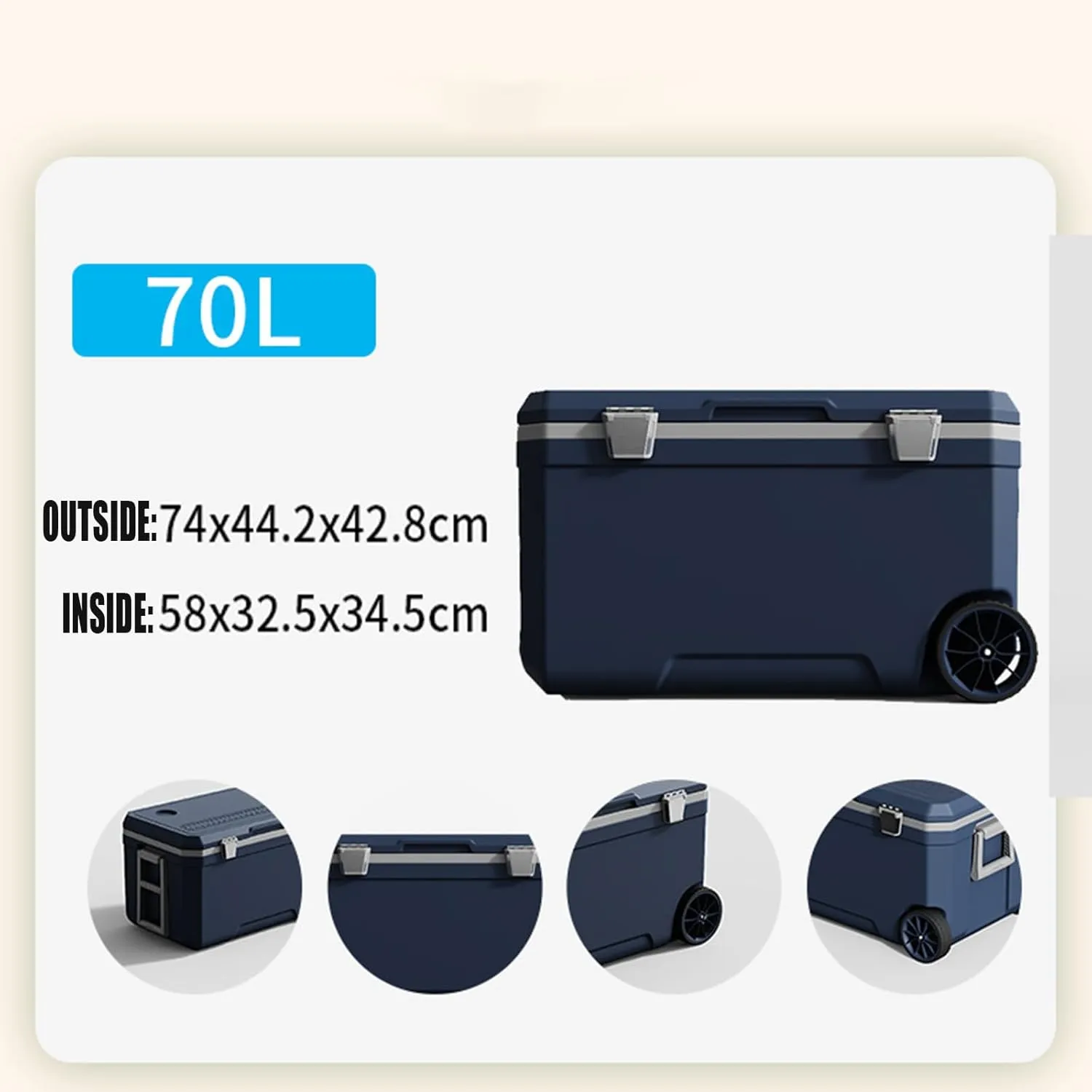 Car Camping Coolers for Citro?n C1/C2/C3/C4/C5/C4 Cactus/C4 Picasso/C5 Aircross, Waterproof Portable Cooler, Leak Proof Picnic Insulated Bag, Ultra-Light Premium Ice Chest Box,C-Blue-70L