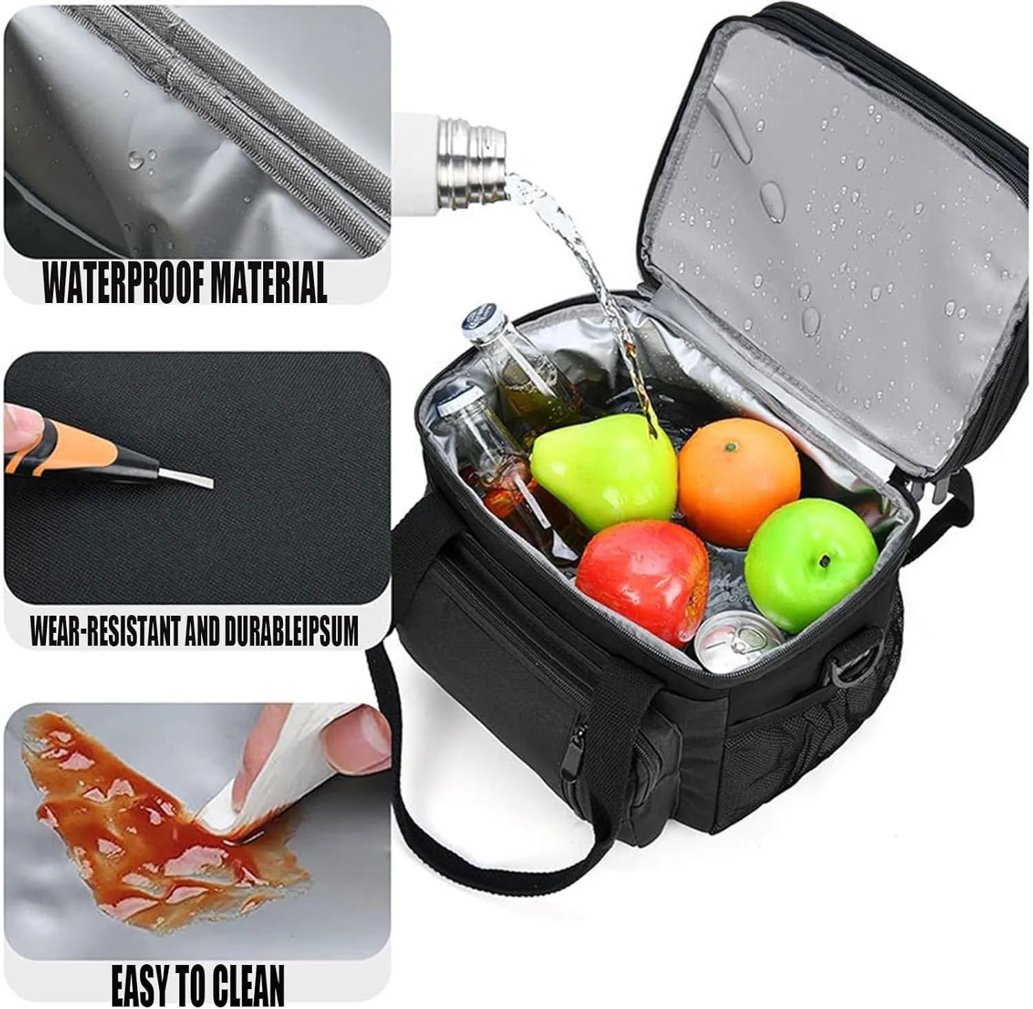 Car Camping Coolers for Isuzu Concept/Como/D-Max/MU-X/N-Series/Panther/Amigo/Aska, Leak Proof Cooler, Portable Lightweight Ice Chest Box, Compartments Waterproof Insulated Bag,D-Red