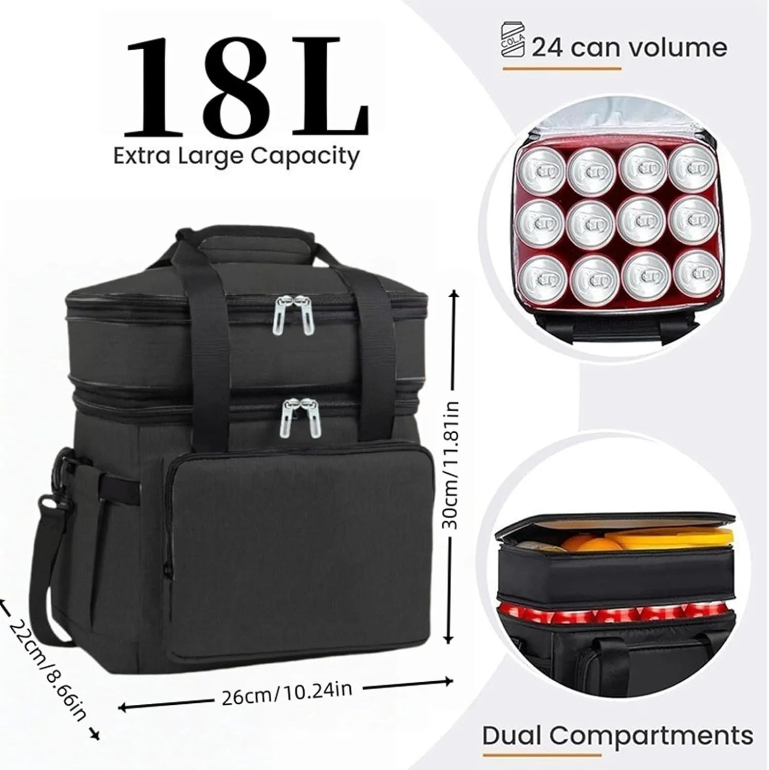 Car Camping Coolers for Isuzu Concept/Como/D-Max/MU-X/N-Series/Panther/Amigo/Aska, Leak Proof Cooler, Portable Lightweight Ice Chest Box, Compartments Waterproof Insulated Bag,D-Red