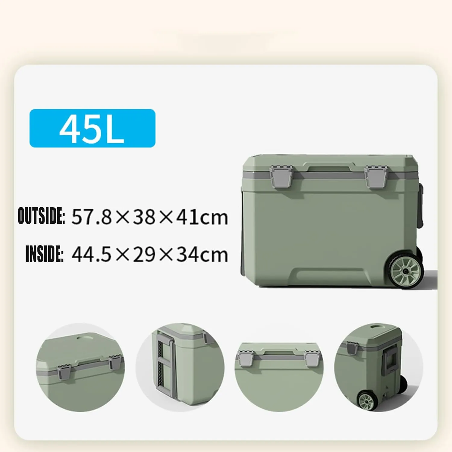 Car Camping Coolers for Mercedes-Benz Citan/CLA/GLC/GLE/Sprinter/Vito, Waterproof Portable Cooler, Leak Proof Picnic Insulated Bag, Ultra-Light Premium Ice Chest Box,A-Green-45L