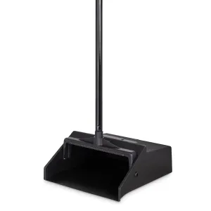 Carlisle FoodService Products Duo-Pan Upright Dust Pan with Serrated Yoke for Home, Restaurants, Kitchen, Lobby, And Office, Plastic, 30 Inches, Black