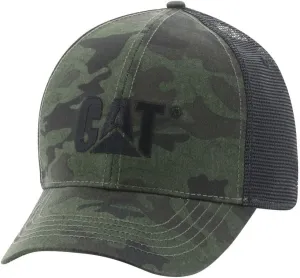 Caterpillar Men's Raised Logo Hats with Embroidered Front and Contrast Mesh Back with Plastic Snapback Closure