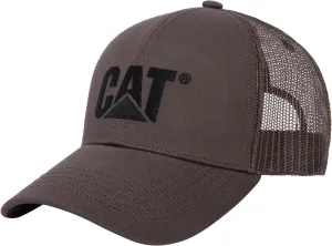 Caterpillar Men's Raised Logo Hats with Embroidered Front and Contrast Mesh Back with Plastic Snapback Closure
