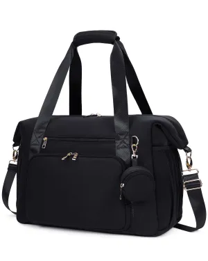 CEI-CEI Diaper Bag Tote Neoprene Mothers Day Gifts Waterproof Large Travel Baby Bags for Mom and Dad with Pacifier Case and Changing Pad Maternity Hospital Totes with Stroller Strap (Black)