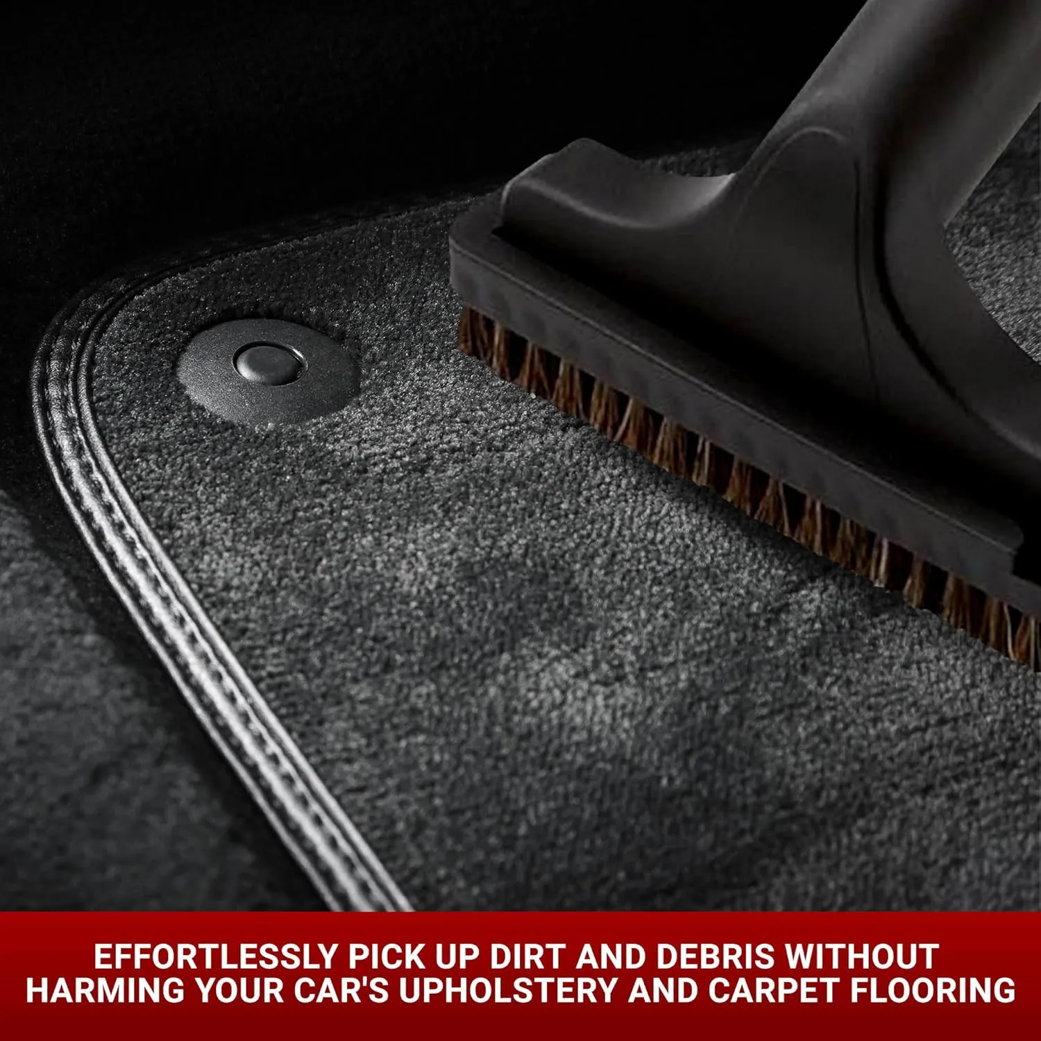 Central Vacuum System Car Care Attachment Set for Interior Car Cleaning. Includes 50FT Crushproof Hose, Natural Hair Dusting Brush, Long Crevice Tool, Mesh Storage Bag and More