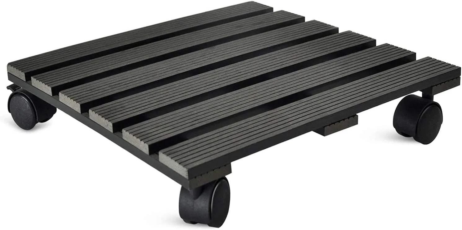 CERBIOR Plant Caddy Heavy Duty Plant Pot with 5 Rolling Wheels Indoor/Outdoor Holds up to 14 Inches and 150 Lbs Strong and Sturdy Design (14 Inch Square, Charcoal)