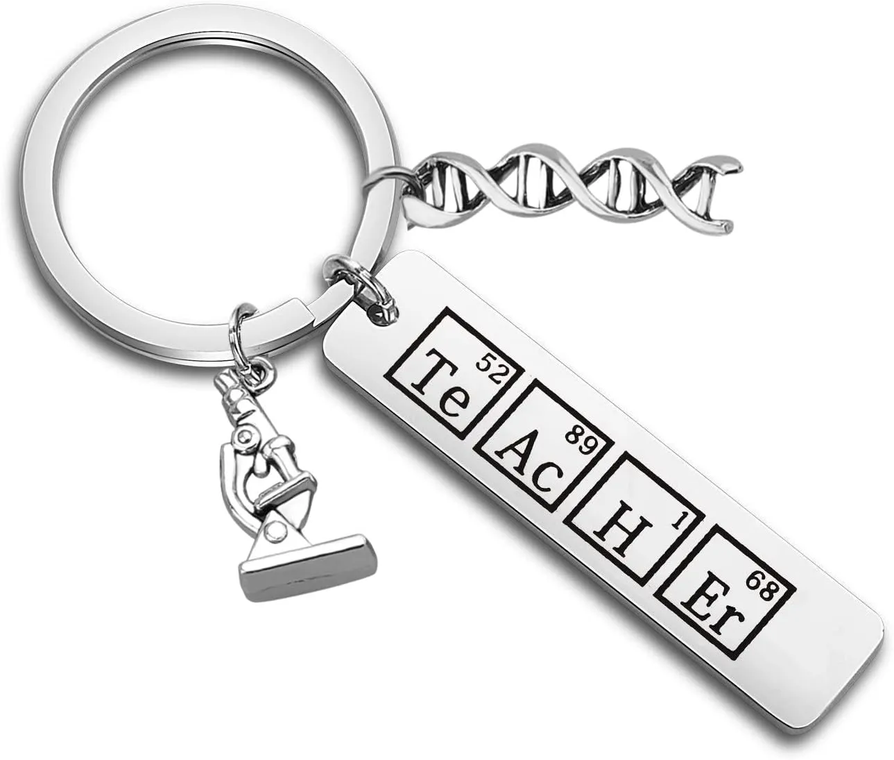 Chemistry Teacher Keychain Gift Microscope DNA Keychain Science Teacher Jewelry Laboratory Gift Periodic Table Gift