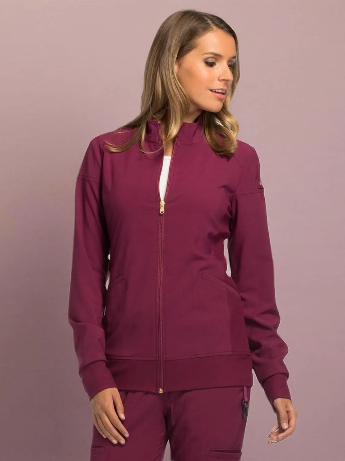 Cherokee Scrub Jackets For Woman with Zip Front, 360° Stretch Fabric - CK303