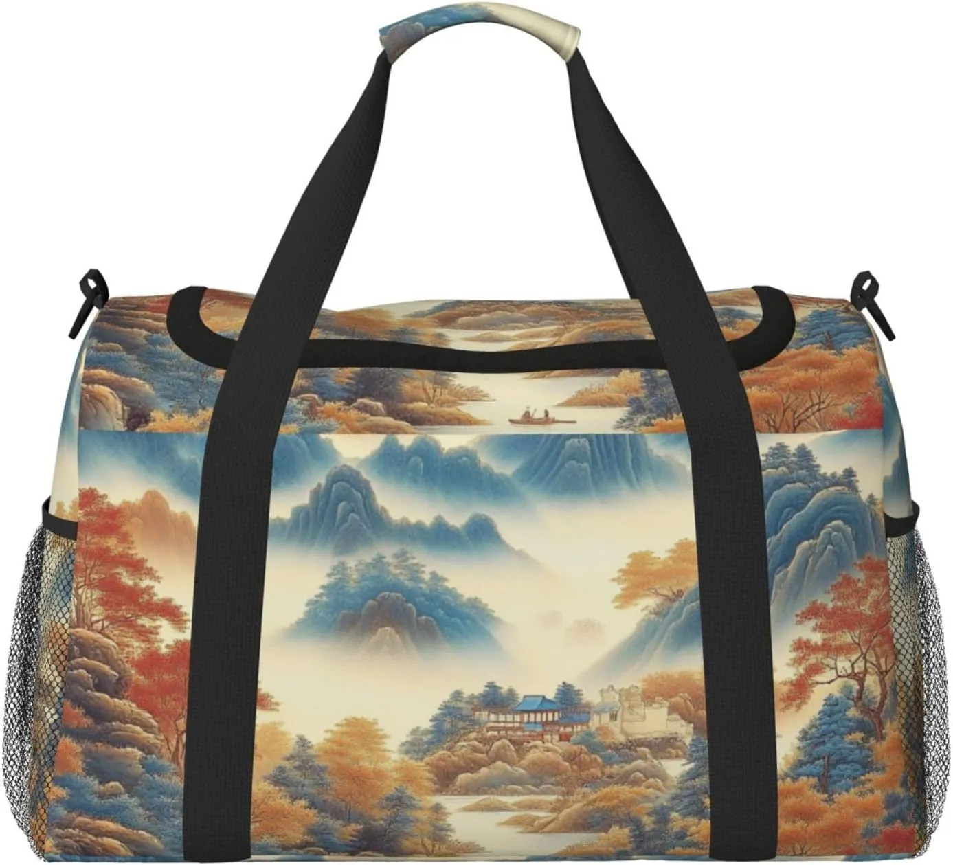 Chinese Landscape Painting Travel Duffel Bag Tote Bag Sports Gym Bag For Women And Men