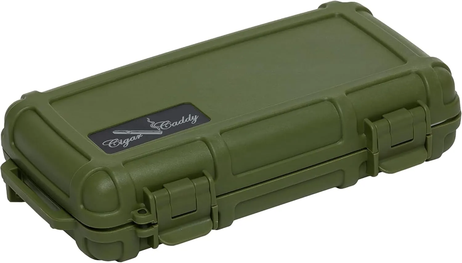 Cigar Caddy Matte Green Travel Cigar Humidor Case with Airtight Seal | Portable Humidor Box Cigar Travel Kit | Waterproof, Crush-Proof Cigar Holder with Humidifier Disc, Holds 5 Churchill Cigars