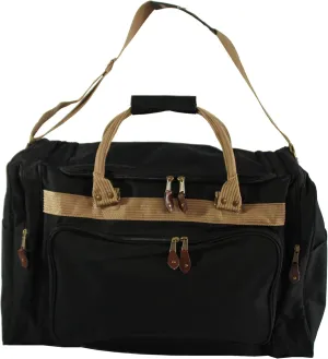 Classical Luxury 2-Tone Traveller Duffel Bag Luggage, 22", Black with Khaki