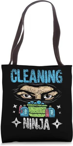Cleaning Ninja Janitor Worker Caretaker Custodial Staff Tote Bag