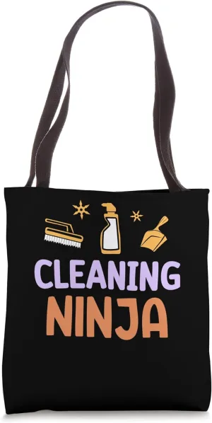 Cleaning Ninja Worker Janitor Caretaker Custodial Staff Tote Bag
