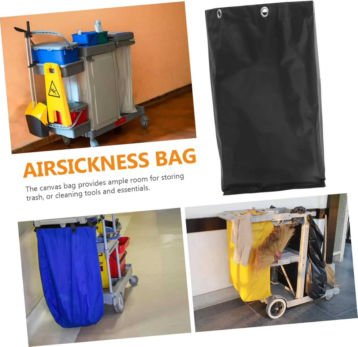 Cleaning Supplies Bag Janitorial Cart Bag Large Space Easy to Carry Sturdy and
