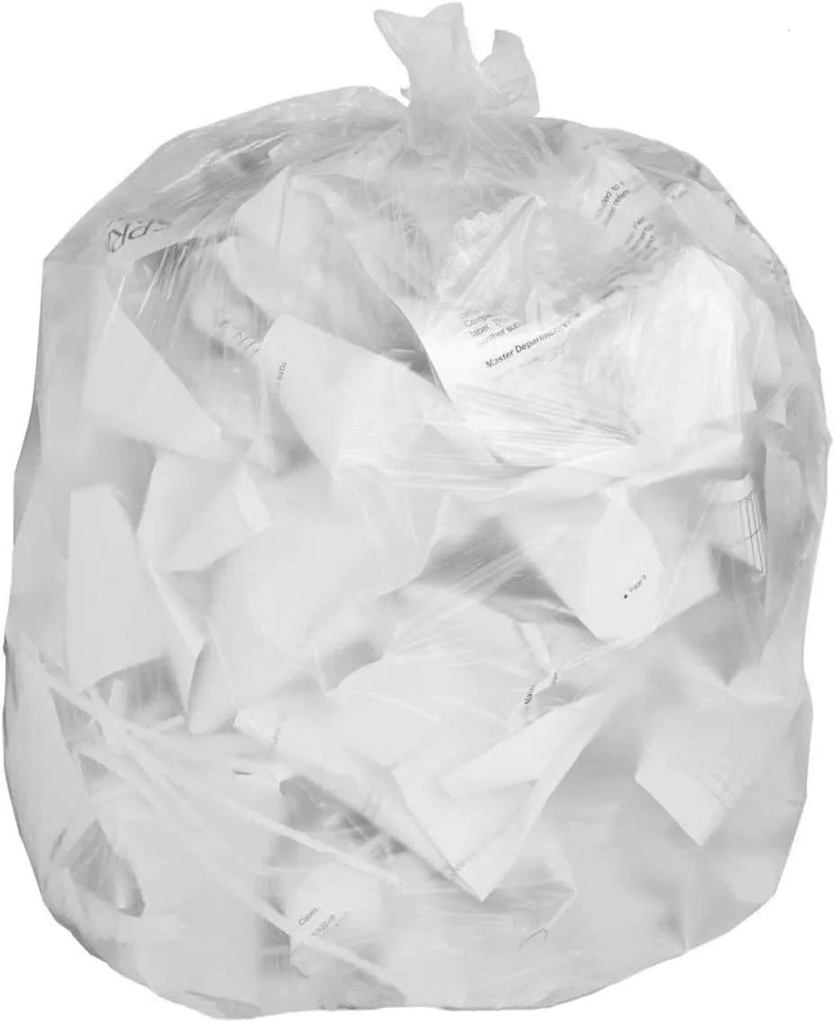 Clear Can Liners Trash Bags - Large Transparent, Heavy-duty Recycling Garbage Bags - Perfect for Commercial Use for Anywhere - 39 Gallon & 1.5mil Thick Clear (100)