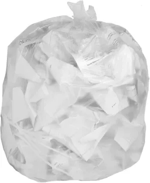 Clear Can Liners Trash Bags - Large Transparent, Heavy-duty Recycling Garbage Bags - Perfect for Commercial Use for Anywhere - 39 Gallon & 1.5mil Thick Clear (100)