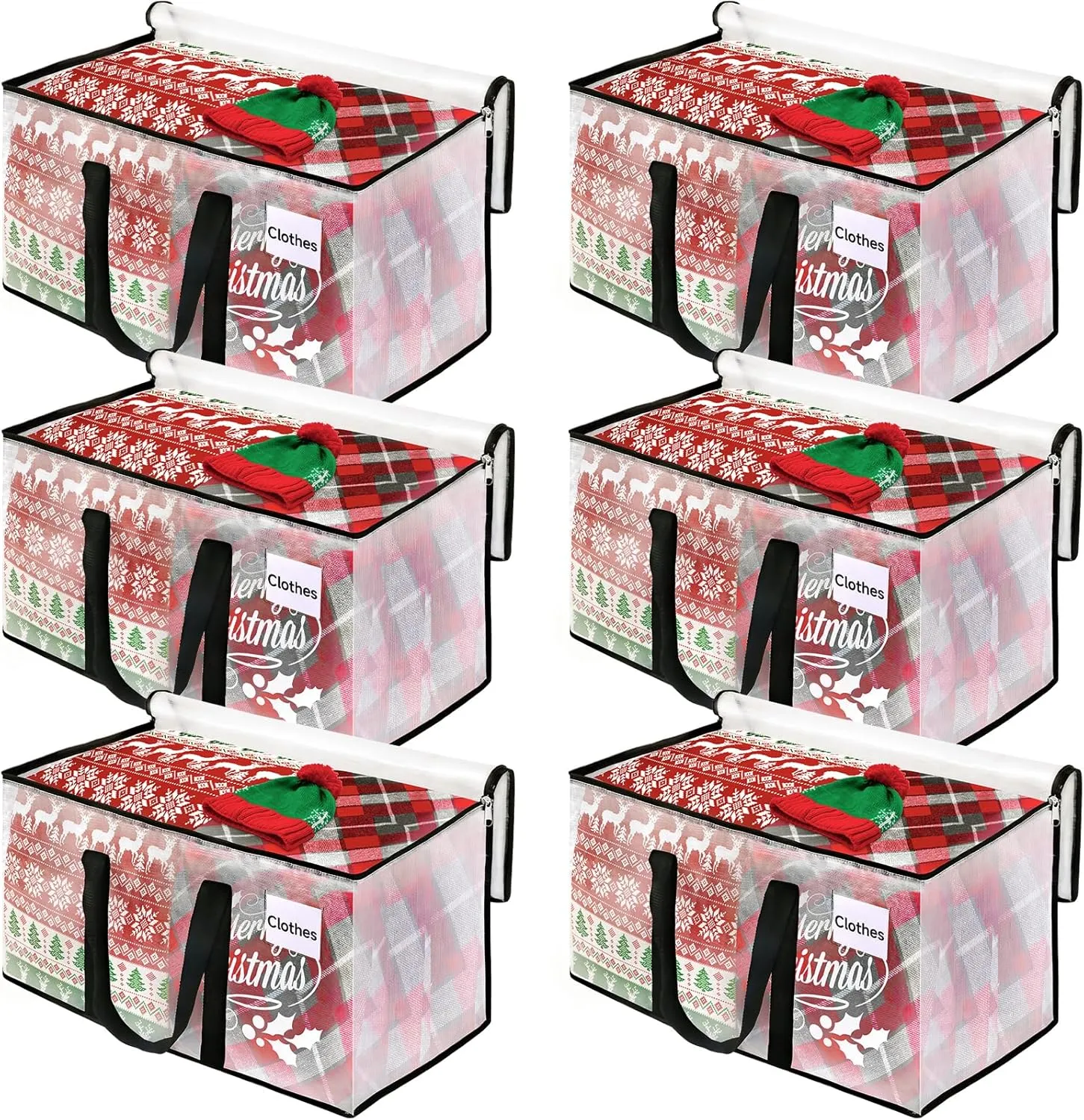Clear Moving Bags Heavy Duty Extra Large, Moving Supplies with Reinforced Handle and Double Zipper, Storage Totes for Moving Essential, Packing Bags Alternative to Moving Box(6 Packs, Clear)