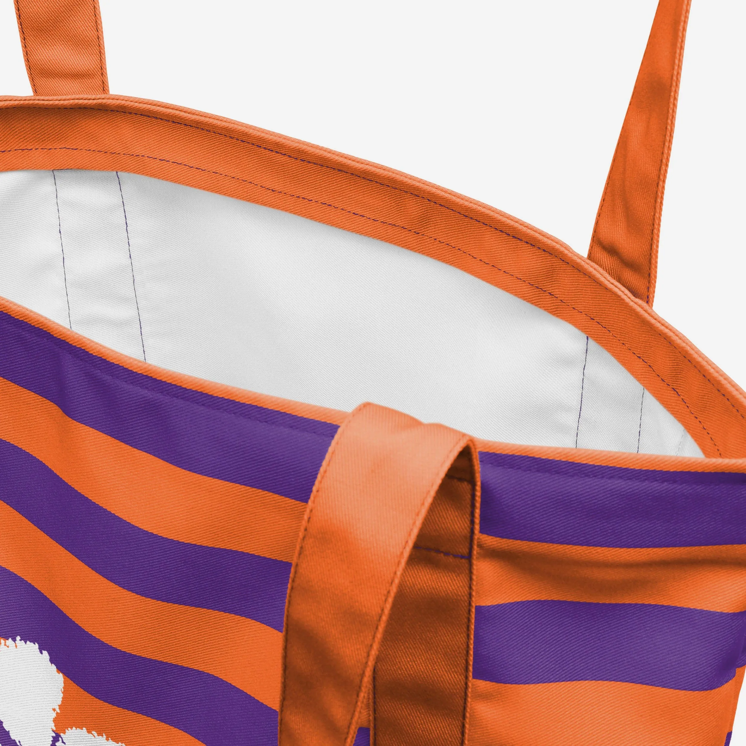 Clemson Tigers Team Stripe Canvas Tote Bag