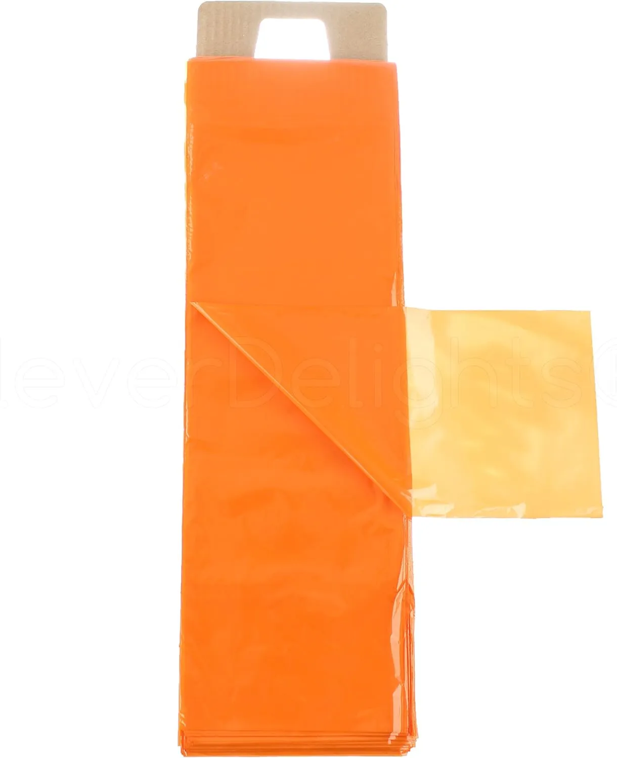 CleverDelights Orange Newspaper Bags - 6" x 19" - 500 Pack - 0.8 Mil - Flat Plastic Bags
