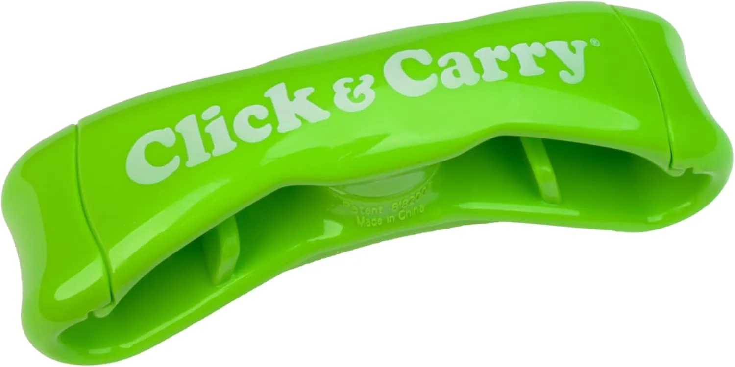 Click & Carry Grocery Bag Carrier - Plastic Bag Organizer and Holder for Easy Shopping - As Seen on Shark Tank - Comfortable Gel Padding Bags Handle, Hands-Free Design for Groceries, Paint Can Carrier