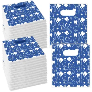 Colarr 200 Pcs Dental Bags for Patients Bulk 9 x 8 Inches Plastic Dental Tooth Merchandise Goodie Bag for Hygienist Dentist Patient Care Clinics Encouragement Gifts Party Favors(Novelty Style)