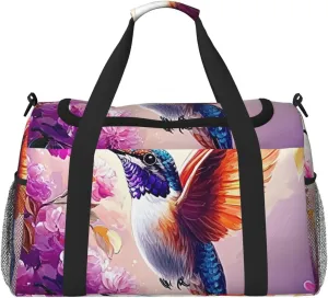Colorful Hummingbird Travel Duffel Bag Tote Bag Sports Gym Bag For Women And Men