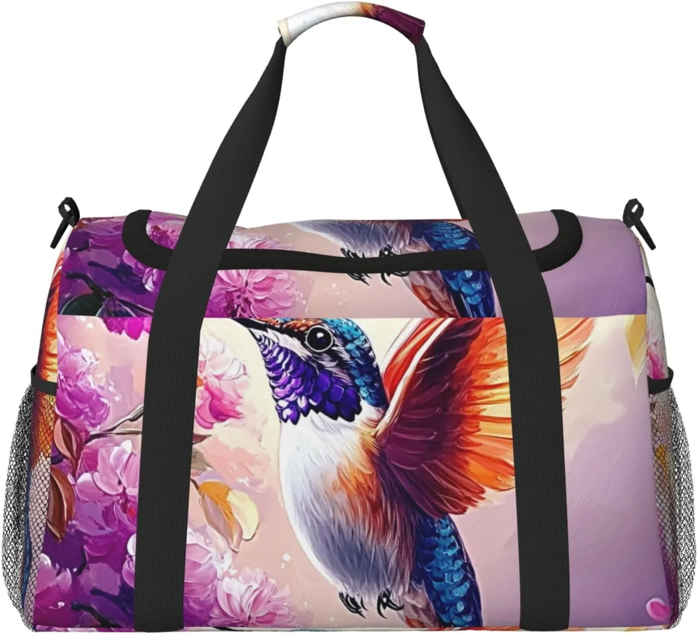 Colorful Hummingbird Travel Duffel Bag Tote Bag Sports Gym Bag For Women And Men