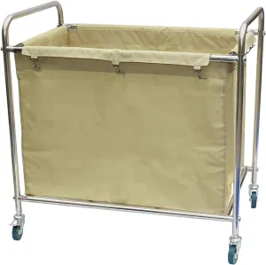 Commercial Laundry Cart, Hotel/Laundry Room Canvas Trolley with Wheels/Removable Bags/Stainless Steel Frame, for Clothes Storage
