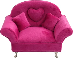 CONCISE Miniature Dollhouse Accessories Dollhouse Furniture 1/6 Scale Sofa Pink Jewelry Box Women Velvet Storage Jewelry Box