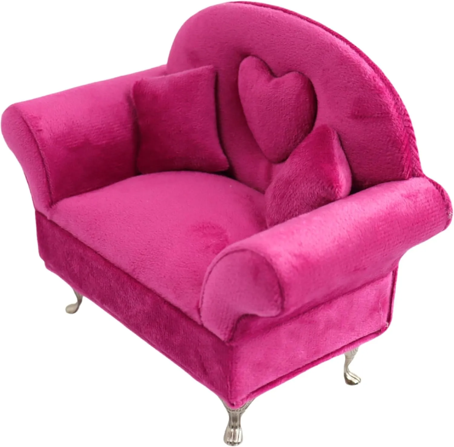 CONCISE Miniature Dollhouse Accessories Dollhouse Furniture 1/6 Scale Sofa Pink Jewelry Box Women Velvet Storage Jewelry Box
