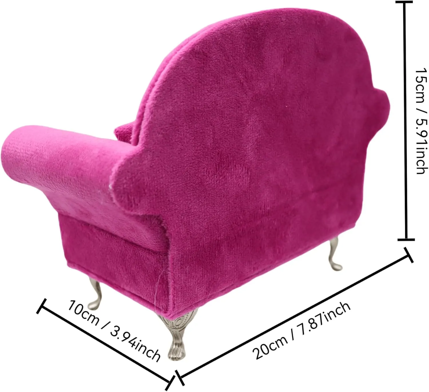 CONCISE Miniature Dollhouse Accessories Dollhouse Furniture 1/6 Scale Sofa Pink Jewelry Box Women Velvet Storage Jewelry Box