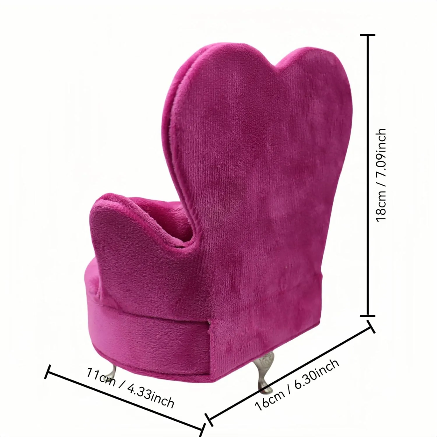 CONCISE Miniature Dollhouse Accessories Dollhouse Furniture 1/6 Scale Sofa Pink Jewelry Box Women Velvet Storage Jewelry Box