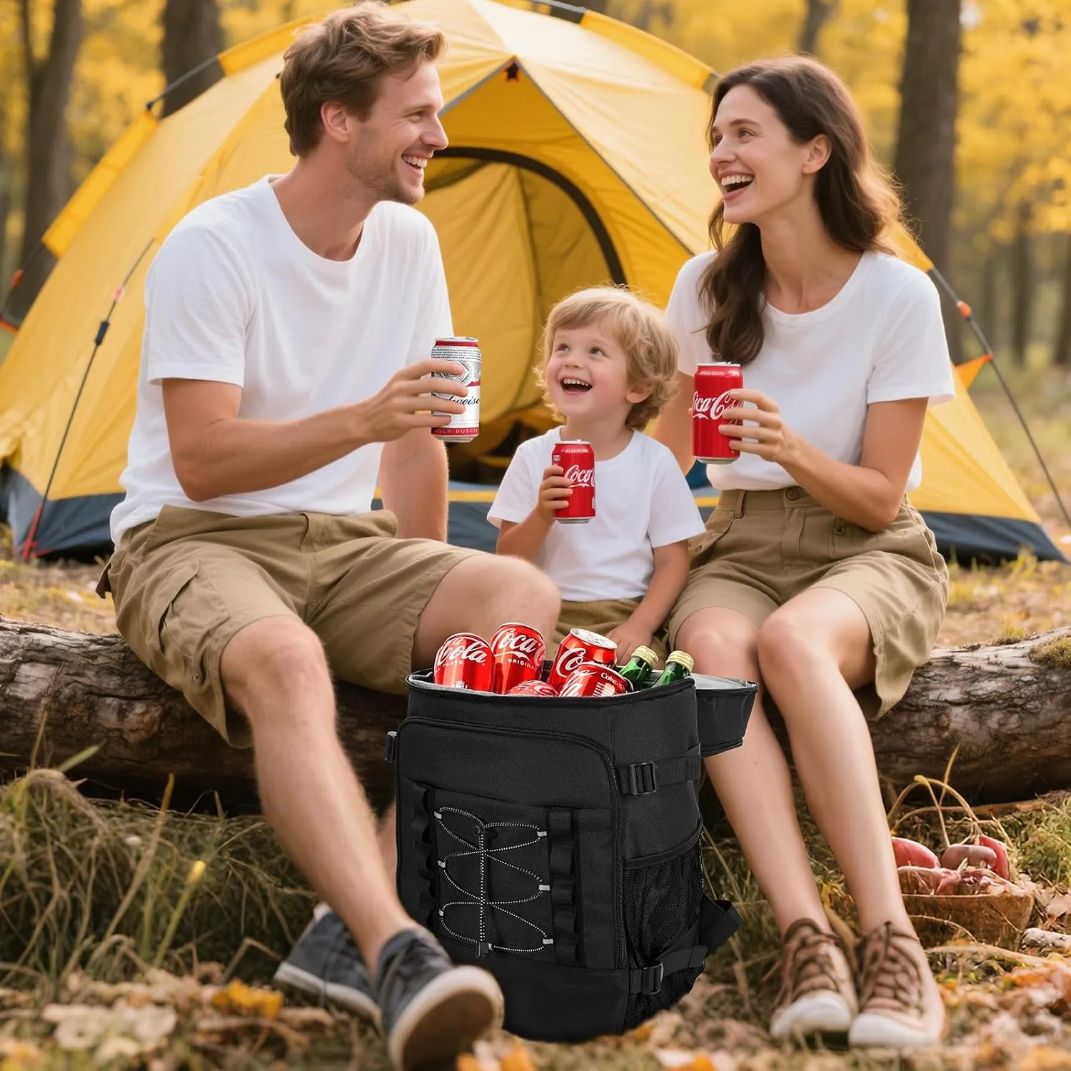 Cooler Backpack - 40 Cans Insulated Backpack Cooler for Men & Women, Portable 2 Leak Proof Compartments Coolers Bag for Picnic, Lunch, Hiking, BBQ Camping and Beach - MIYCOO