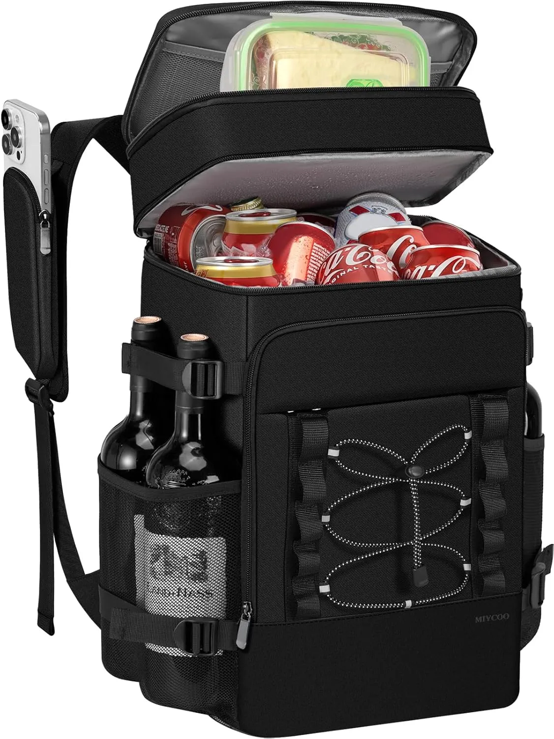 Cooler Backpack - 40 Cans Insulated Backpack Cooler for Men & Women, Portable 2 Leak Proof Compartments Coolers Bag for Picnic, Lunch, Hiking, BBQ Camping and Beach - MIYCOO