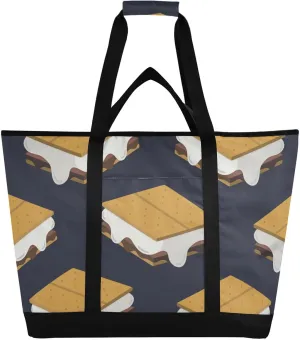 Cooler Bags Large Large Reusable Grocery Tote for Picnic Travel Collapsible Cold Bag Perfect for Transporting Hot or Cold Food Travel Insulated Bag or Beach Cooler Bags Graham Crackers