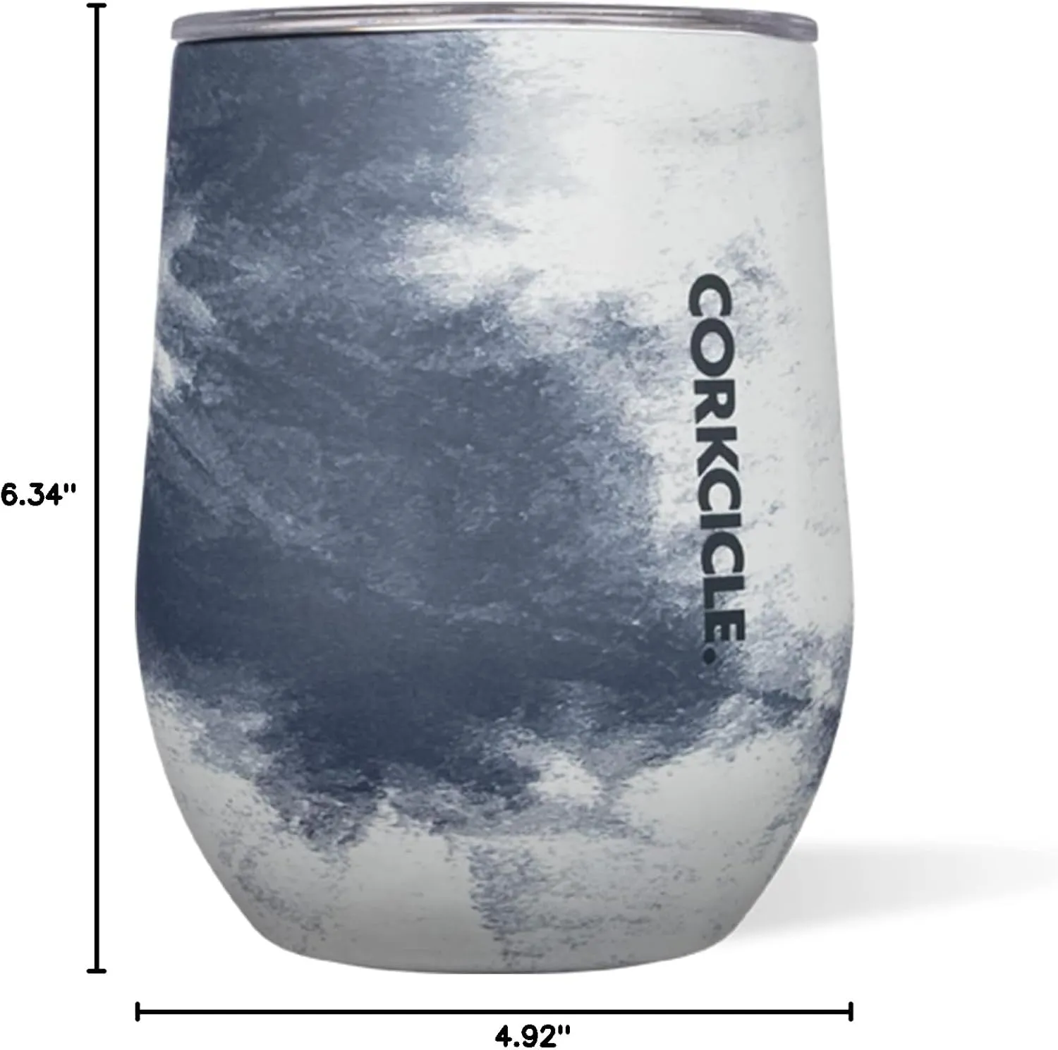 Corkcicle Disney 12 Ounce Triple Insulated Stainless Steel Stemless Travel Cup with Lid and Silicone Bottom for Hot and Cold Drinks, Mickey Tie Dye
