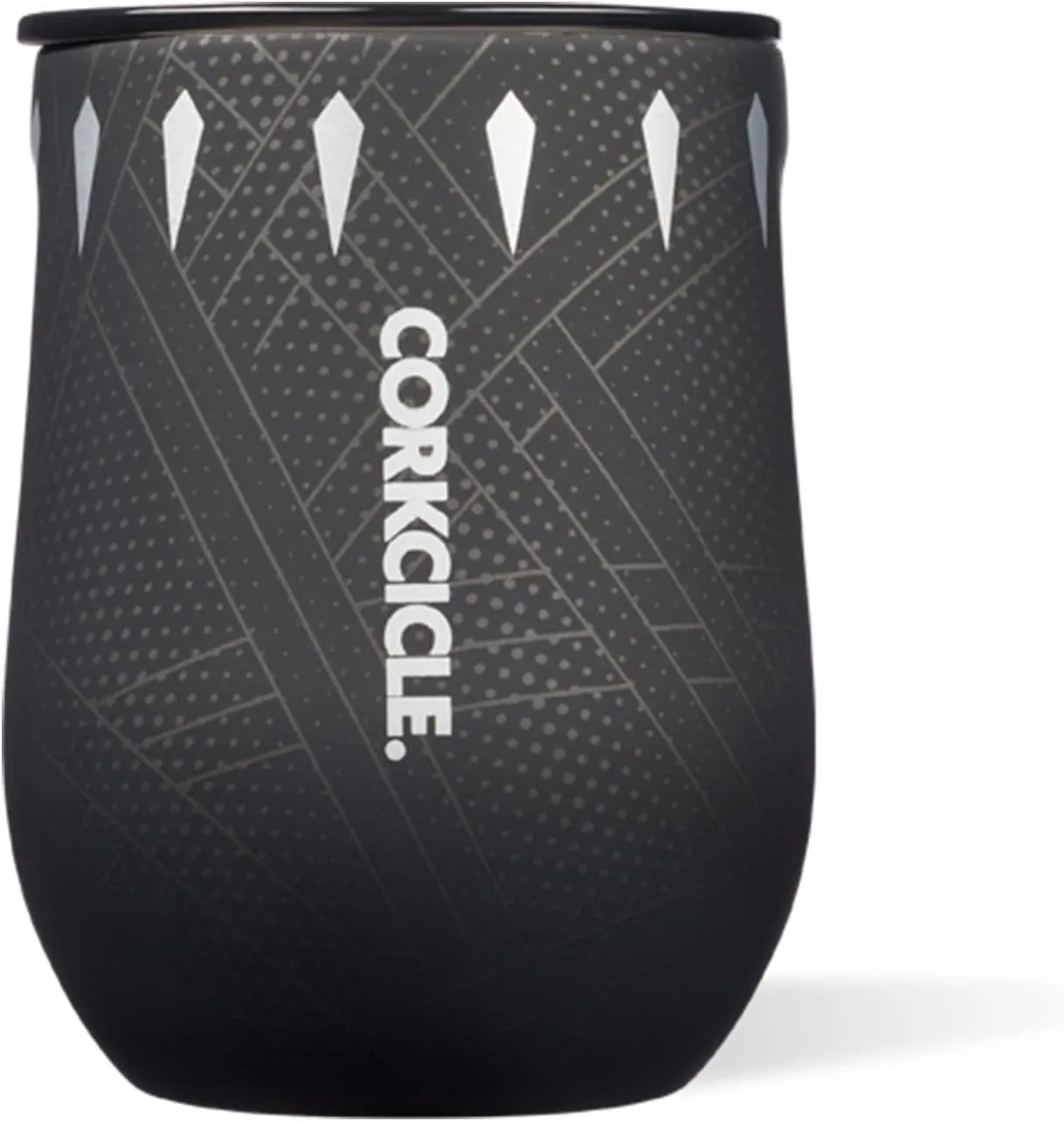 Corkcicle Marvel Black Panther 12 oz Triple-Insulated Stemless Insulated Reusable Cup with Lid and Silicone Bottom