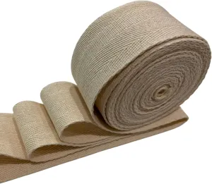 Cotton Webbing Strap 5 Yards Herringbone Twill Tape Trim Sewing Twill Ribbon Strapping Fabric for DIY Crafts Sewing Supplies (Beige, 2 inch)