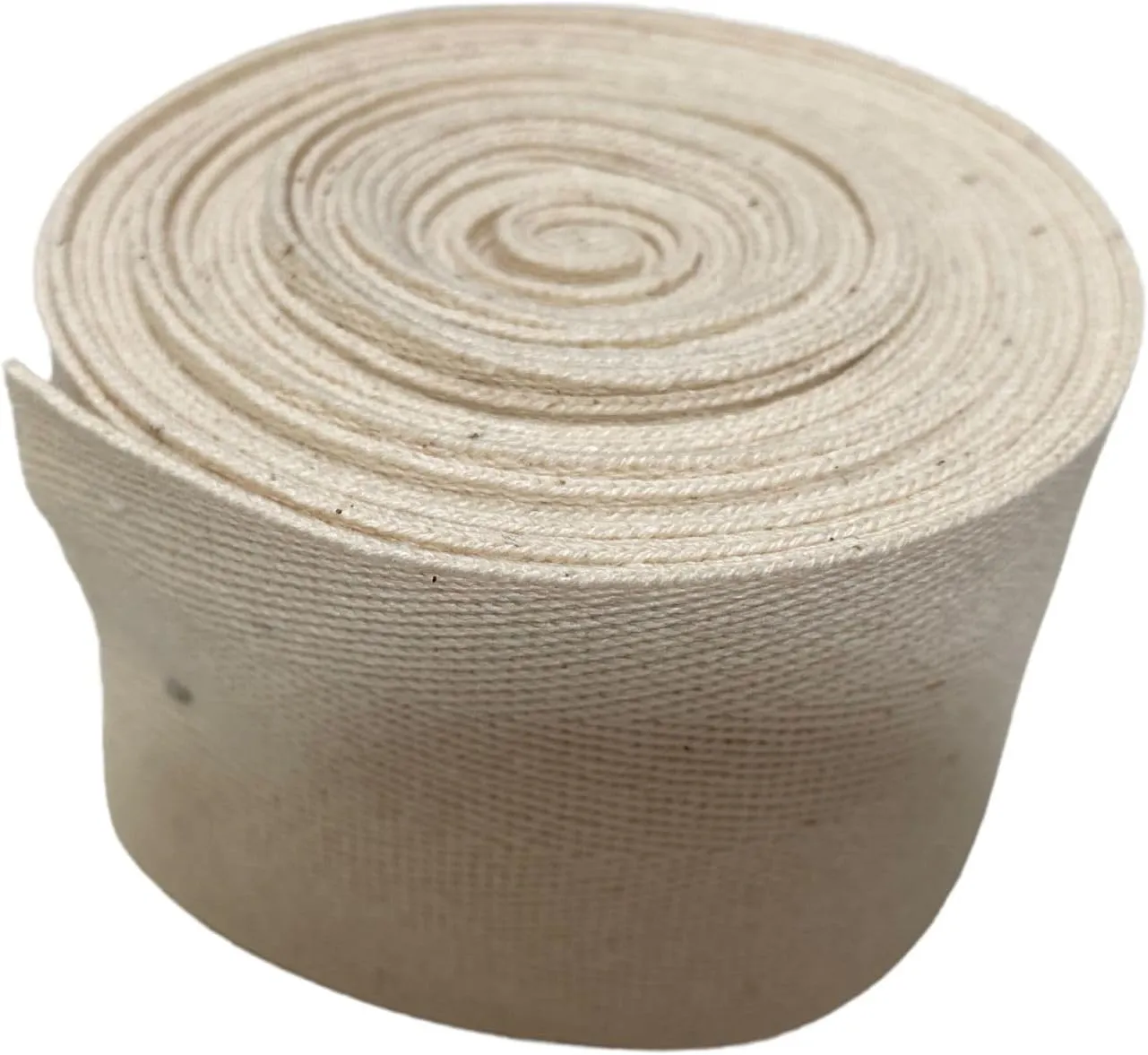 Cotton Webbing Strap 5 Yards Herringbone Twill Tape Trim Sewing Twill Ribbon Strapping Fabric for DIY Crafts Sewing Supplies (Beige, 2 inch)