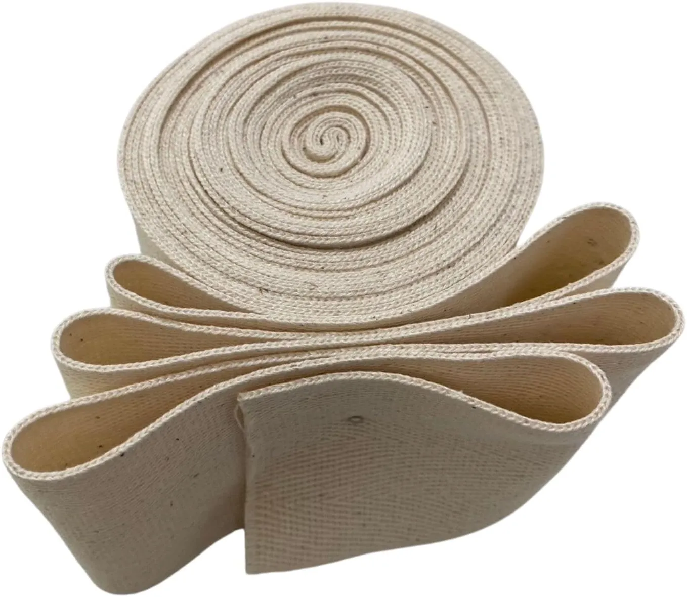 Cotton Webbing Strap 5 Yards Herringbone Twill Tape Trim Sewing Twill Ribbon Strapping Fabric for DIY Crafts Sewing Supplies (Beige, 2 inch)