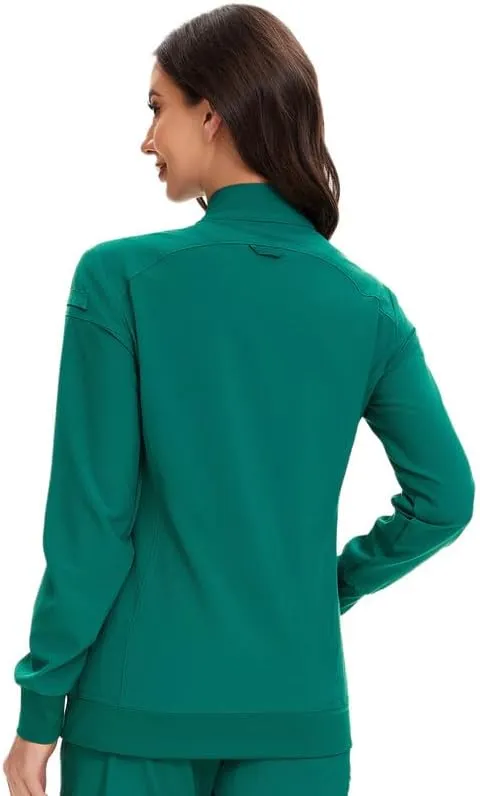 COZYFIT Scrub Jackets for Woman, Zip Front Nurse Jacket, 4-Way Stretch Fabric