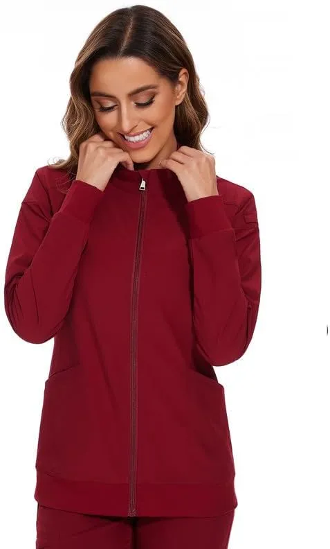 COZYFIT Scrub Jackets for Woman, Zip Front Nurse Jacket, 4-Way Stretch Fabric