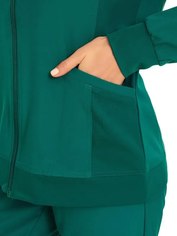 COZYFIT Scrub Jackets for Woman, Zip Front Nurse Jacket, 4-Way Stretch Fabric