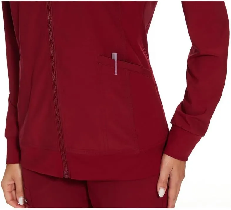COZYFIT Scrub Jackets for Woman, Zip Front Nurse Jacket, 4-Way Stretch Fabric