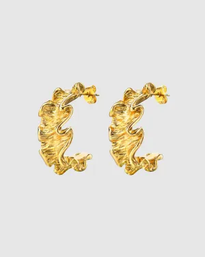 Crinkle Earrings - Gold