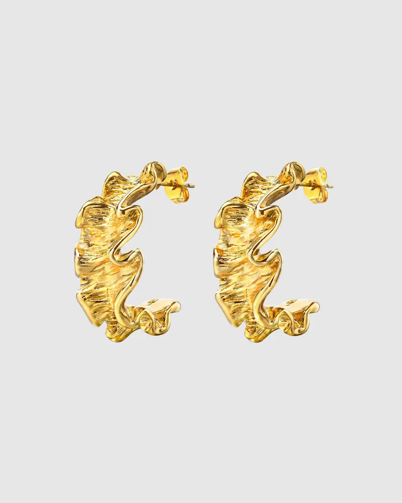 Crinkle Earrings - Gold