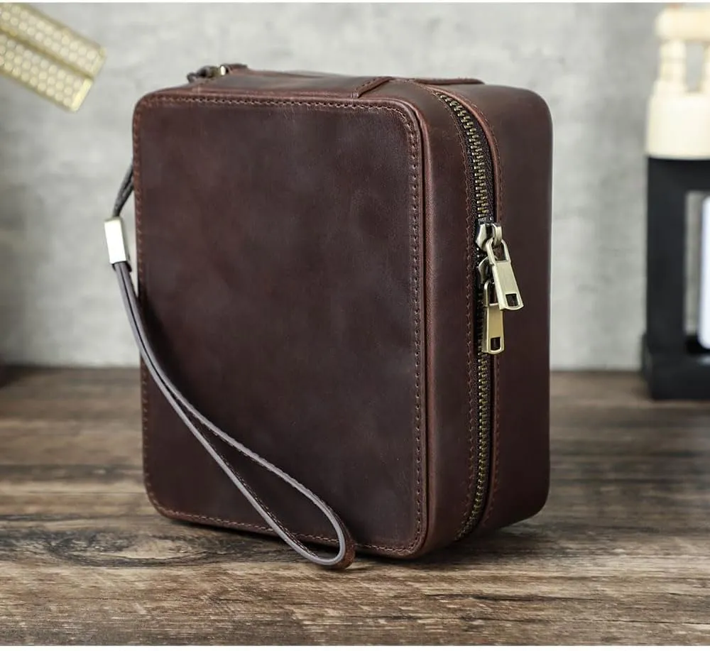Cufflinks Box Leather Watch Case Glasses Holder for Men Travel Jewelry Storage Organizer Small Padded Tray for Cufflinks Watch Band Sunglasses Rings Studs